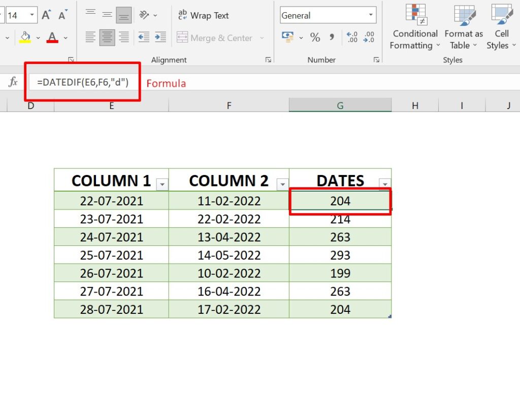 subtract in excel img3