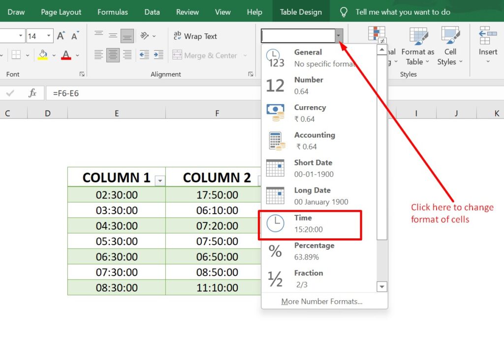 subtract in excel img5