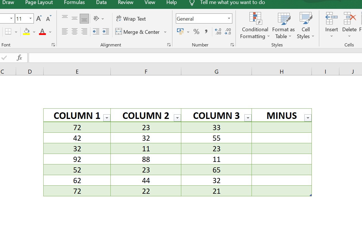 How To Use Subtraction Formula In Excel 9980