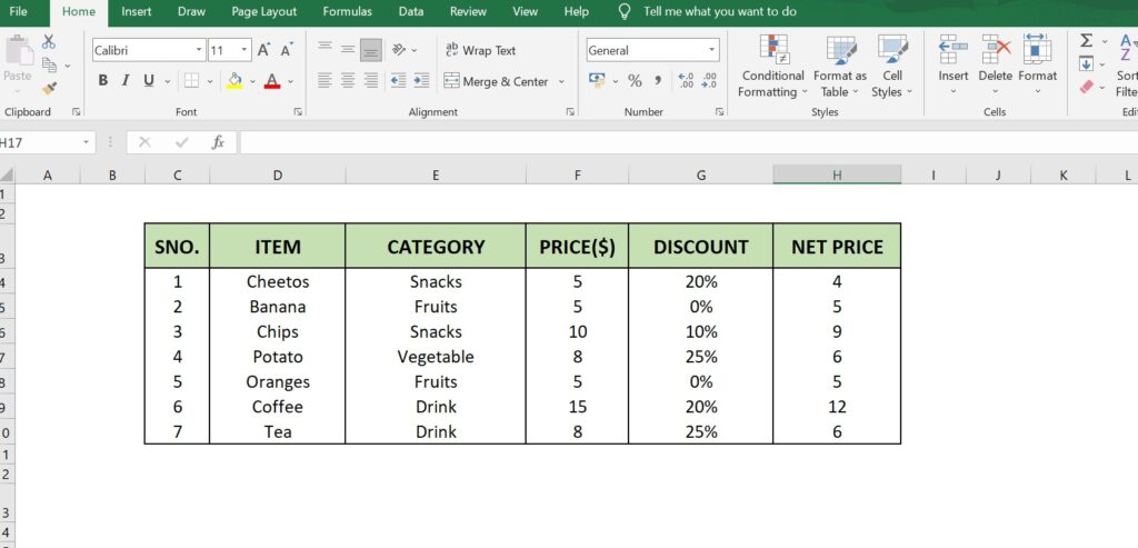 make spreadsheet in excel table