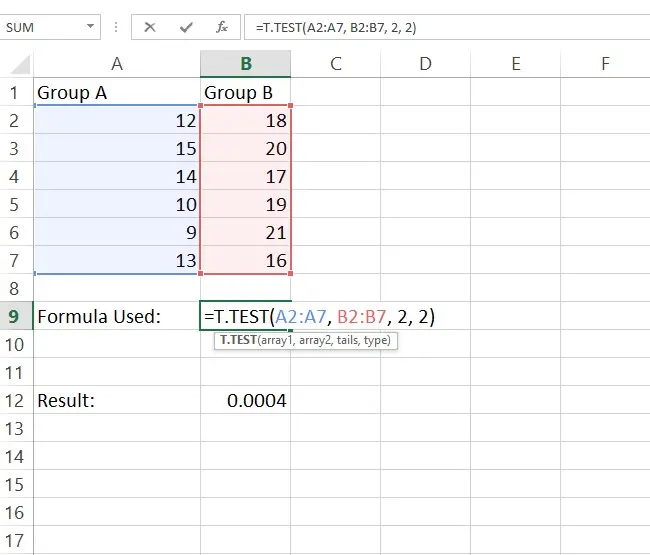 P-Value in Excel