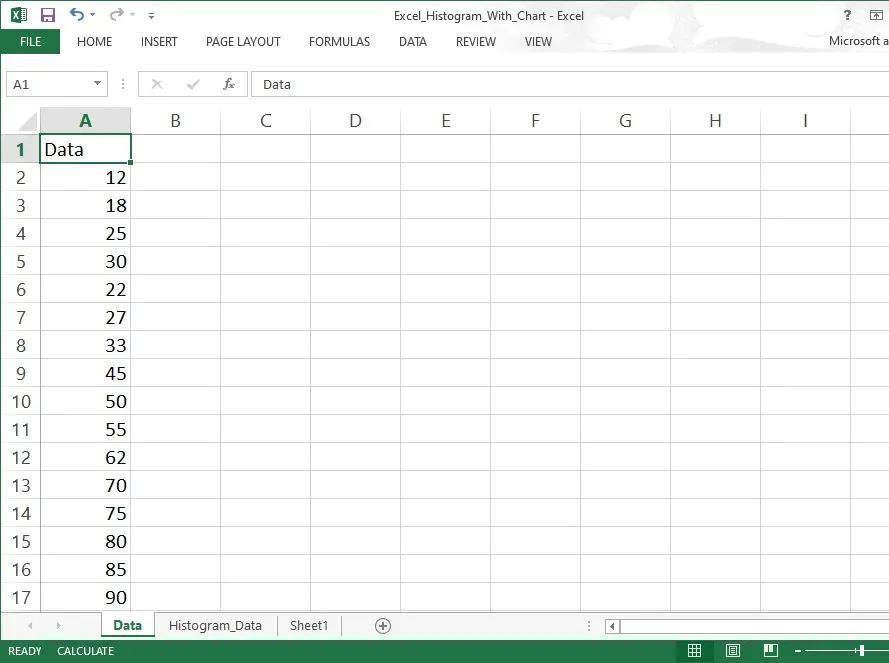 how to make a histogram in Excel 