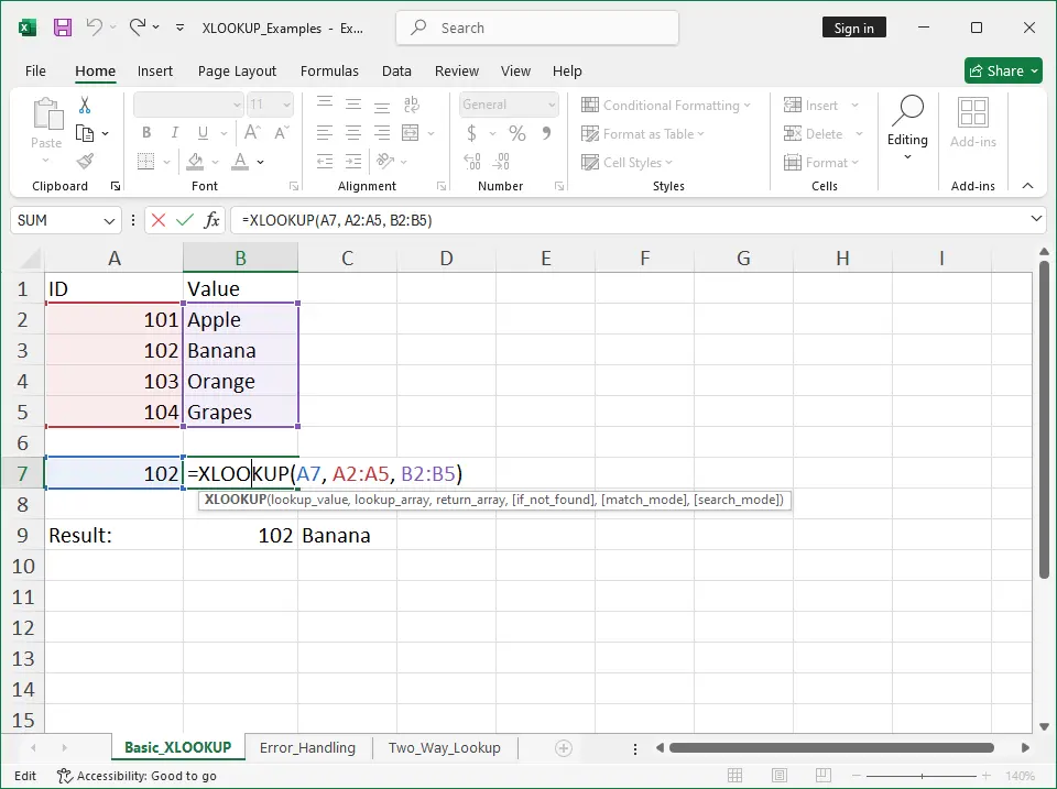 XLOOKUP