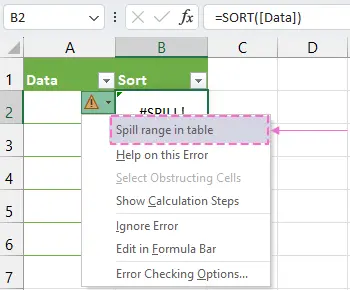 Understanding Spill in Excel