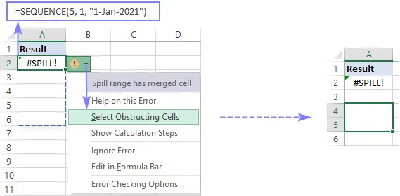 Understanding Spill in Excel 