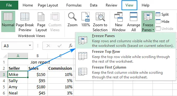Dealing with the column and row in excel together