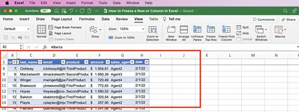 Dealing with the column and row in excel together
